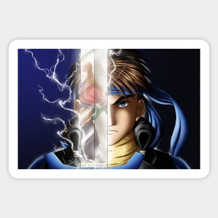 Genso Suikoden Flik & Odessa (With Color Background) Sticker